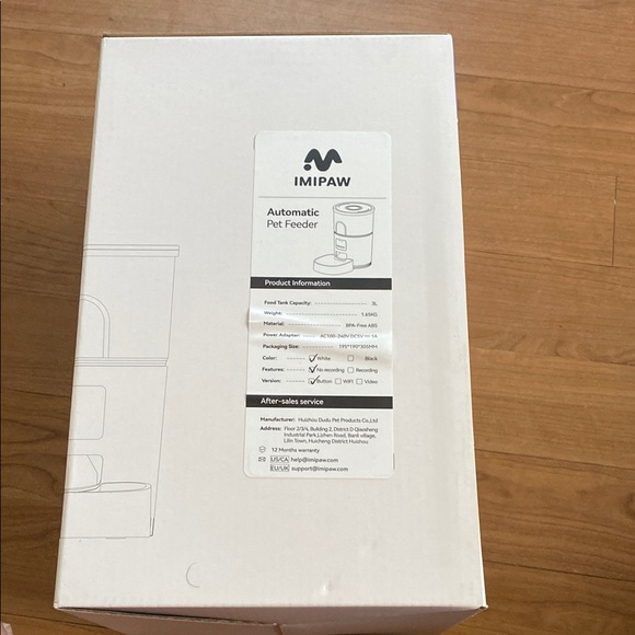 IMIPAW Automatic 3L Pet Feeder in White Cats or Dogs Programmable - Picture 8 of 12